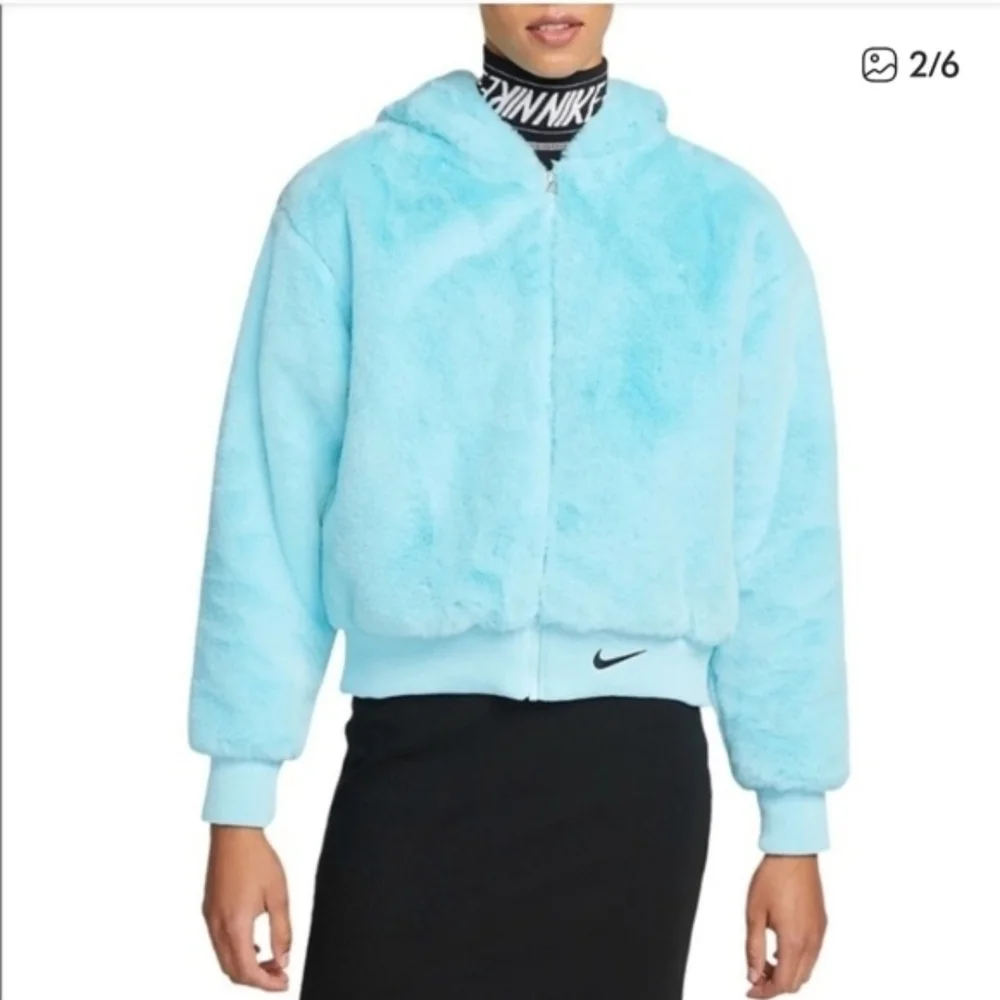 Nike Women's Light Blue Teddy Jacket - Picture 5 of 5